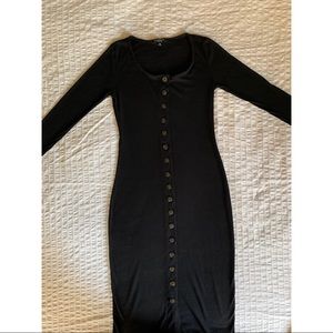 SALE Black long sleeve midi dress Altar